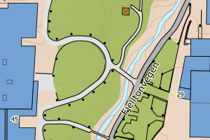 Kartbilde fra WMS-tjeneste av avviket