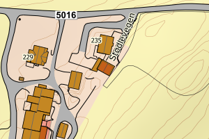 Kartbilde fra WMS-tjeneste av avviket