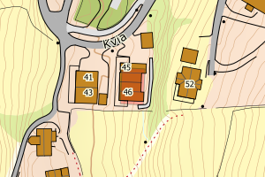 Kartbilde fra WMS-tjeneste av avviket