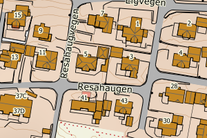 Kartbilde fra WMS-tjeneste av avviket