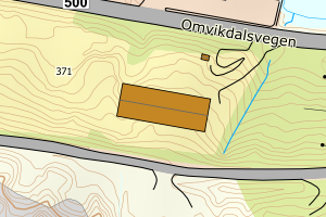 Kartbilde fra WMS-tjeneste av avviket