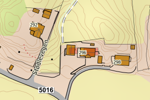 Kartbilde fra WMS-tjeneste av avviket