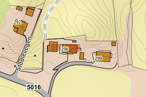 Kartbilde fra WMS-tjeneste av avviket