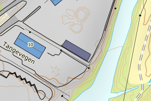 Kartbilde fra WMS-tjeneste av avviket