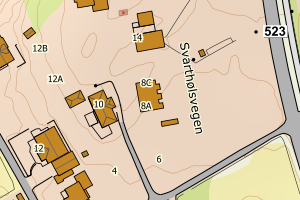 Kartbilde fra WMS-tjeneste av avviket