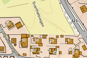 Kartbilde fra WMS-tjeneste av avviket