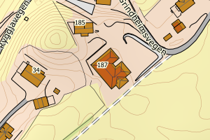 Kartbilde fra WMS-tjeneste av avviket