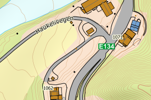 Kartbilde fra WMS-tjeneste av avviket