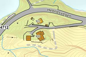 Kartbilde fra WMS-tjeneste av avviket