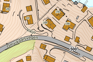 Kartbilde fra WMS-tjeneste av avviket