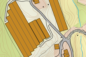 Kartbilde fra WMS-tjeneste av avviket