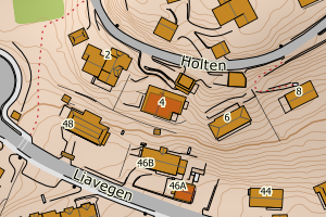 Kartbilde fra WMS-tjeneste av avviket