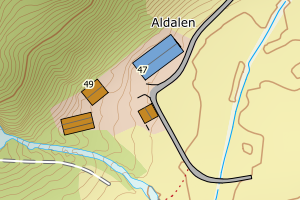 Kartbilde fra WMS-tjeneste av avviket