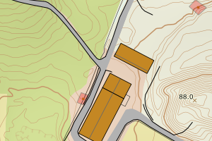 Kartbilde fra WMS-tjeneste av avviket