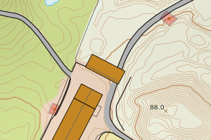 Kartbilde fra WMS-tjeneste av avviket