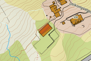 Kartbilde fra WMS-tjeneste av avviket