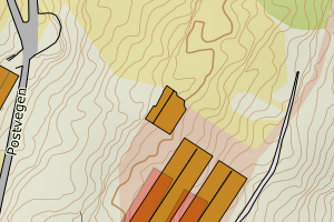 Kartbilde fra WMS-tjeneste av avviket