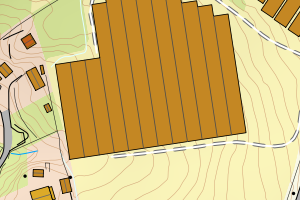 Kartbilde fra WMS-tjeneste av avviket