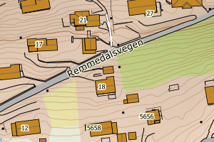 Kartbilde fra WMS-tjeneste av avviket