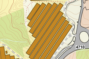 Kartbilde fra WMS-tjeneste av avviket