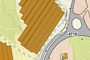 Kartbilde fra WMS-tjeneste av avviket