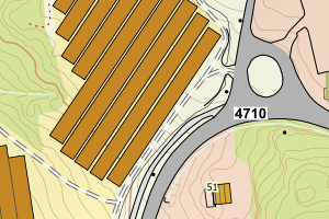 Kartbilde fra WMS-tjeneste av avviket