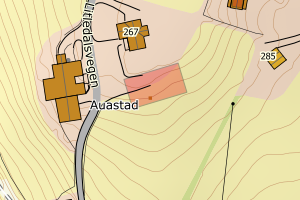 Kartbilde fra WMS-tjeneste av avviket