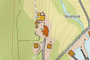 Kartbilde fra WMS-tjeneste av avviket