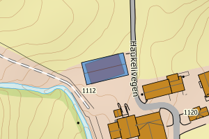 Kartbilde fra WMS-tjeneste av avviket