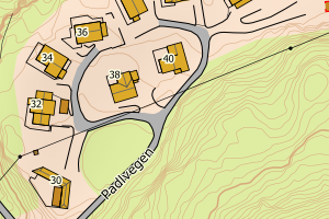 Kartbilde fra WMS-tjeneste av avviket