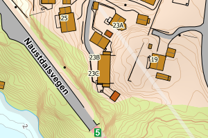 Kartbilde fra WMS-tjeneste av avviket