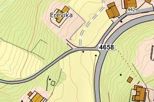 Kartbilde fra WMS-tjeneste av avviket