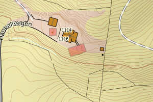 Kartbilde fra WMS-tjeneste av avviket