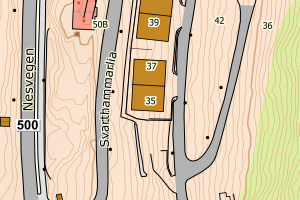 Kartbilde fra WMS-tjeneste av avviket