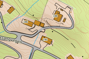 Kartbilde fra WMS-tjeneste av avviket