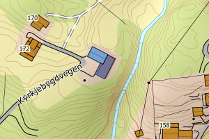 Kartbilde fra WMS-tjeneste av avviket