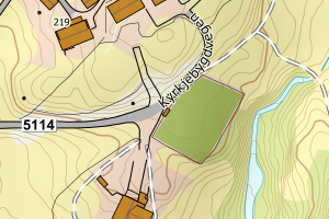Kartbilde fra WMS-tjeneste av avviket