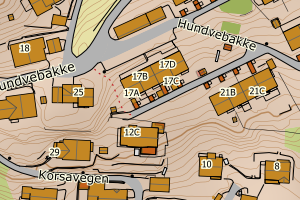 Kartbilde fra WMS-tjeneste av avviket