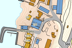 Kartbilde fra WMS-tjeneste av avviket