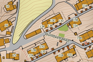 Kartbilde fra WMS-tjeneste av avviket