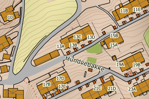 Kartbilde fra WMS-tjeneste av avviket