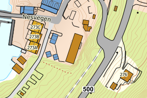 Kartbilde fra WMS-tjeneste av avviket