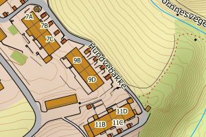 Kartbilde fra WMS-tjeneste av avviket