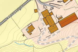 Kartbilde fra WMS-tjeneste av avviket
