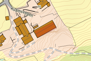 Kartbilde fra WMS-tjeneste av avviket
