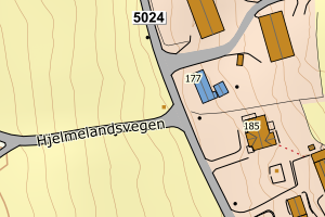 Kartbilde fra WMS-tjeneste av avviket