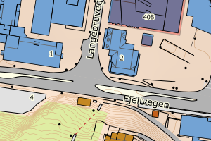 Kartbilde fra WMS-tjeneste av avviket