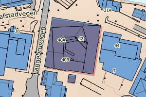 Kartbilde fra WMS-tjeneste av avviket