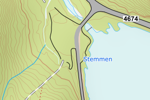 Kartbilde fra WMS-tjeneste av avviket