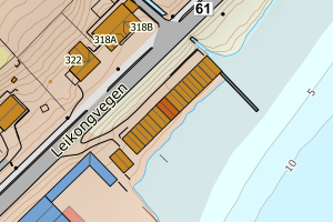 Kartbilde fra WMS-tjeneste av avviket